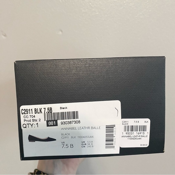 NIB Coach Black Leather Pointed Toe Bow Annabel Ballet Flats Size 7.5 B - Picture 6 of 6